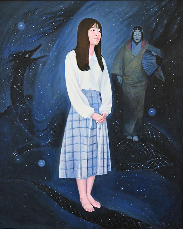 第73回 光陽展　委員　竹花 美智子（ﾀｹﾊﾅ ﾐﾁｺ）　そら・舞　（油）　F100